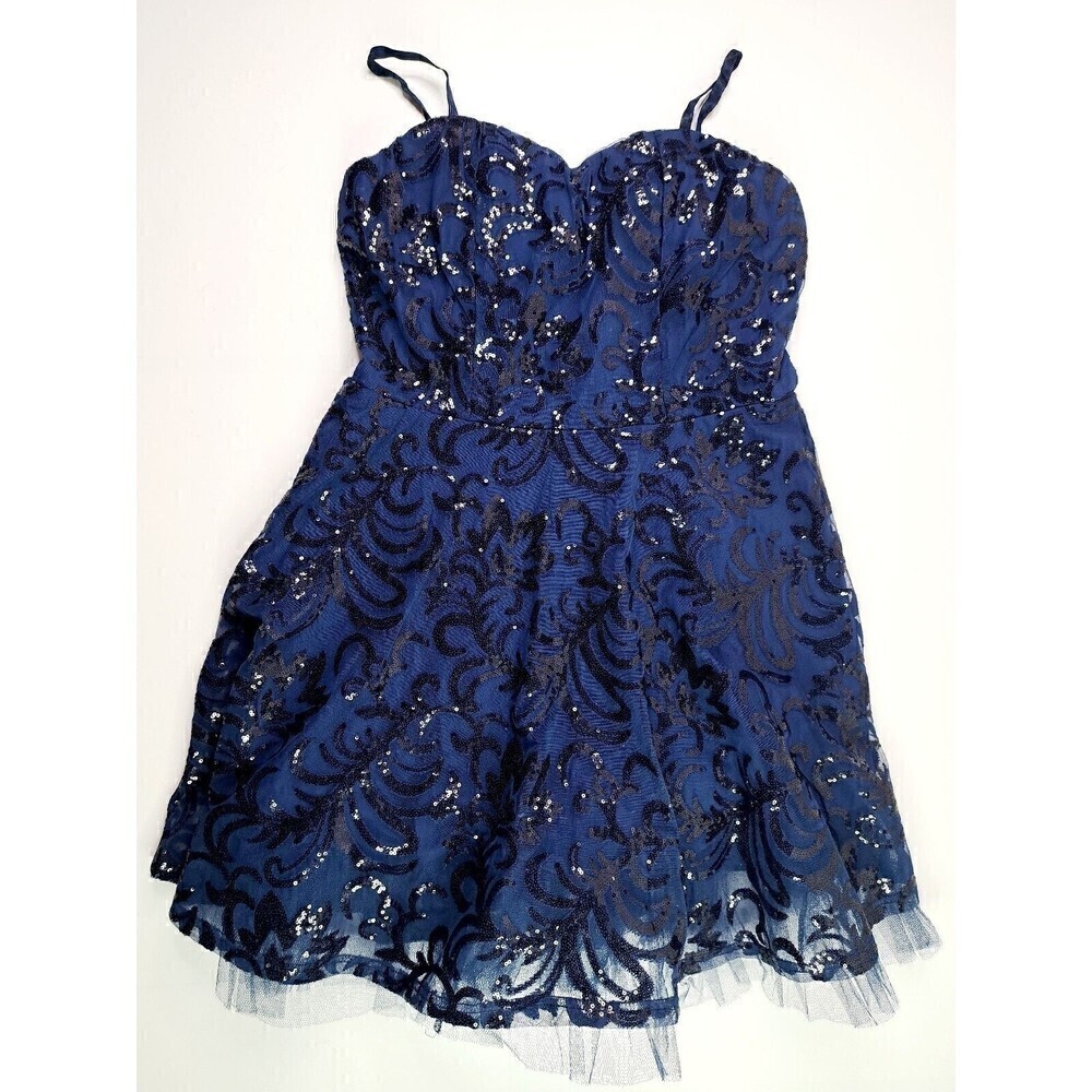 AVAILABLE by Angela Fashion Sequin Dress Blue Size Large NWT